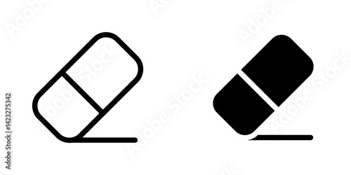 Eraser icon vector symbol collection on white background.