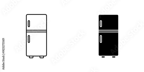 Fridge icon vector symbol collection on white background.