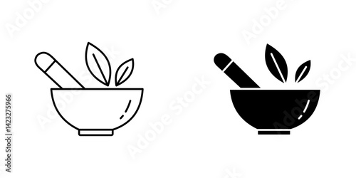 Herbal medicine icon vector symbol collection on white background.