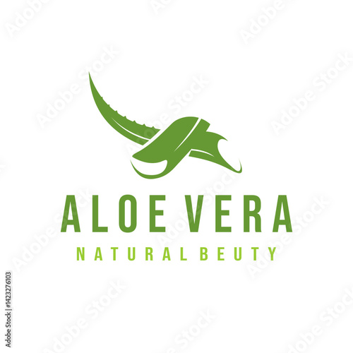 aloe vera logo design vector stock template illustration