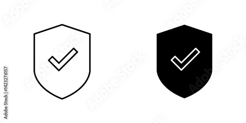 Insured icon vector symbol collection on white background.