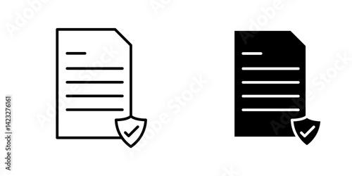 Insurance policy icon vector symbol collection on white background.