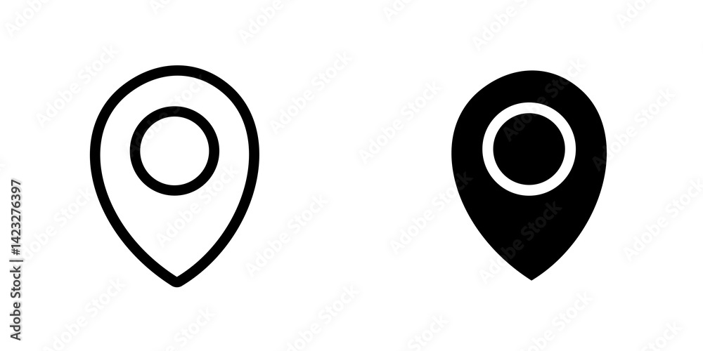 Location icon vector symbol collection on white background. Location icon vector symbol collection on white background.