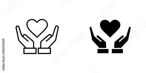 Life insurance icon vector symbol collection on white background.