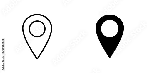 Map marker icon vector symbol collection on white background.