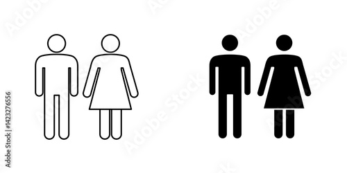Man and woman icon vector symbol collection on white background.