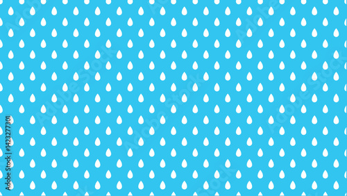 水色と白の雨の雫のパターン背景イラスト シームレスなベクターの4Kイラスト素材。Light blue and white rain drop pattern background illustration. Seamless vector 4k illustration.