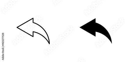 Reply icon vector symbol collection on white background.