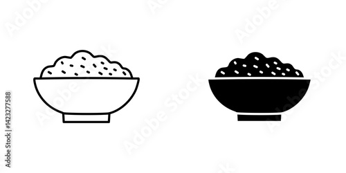 Rise Bowl icon vector symbol collection on white background.
