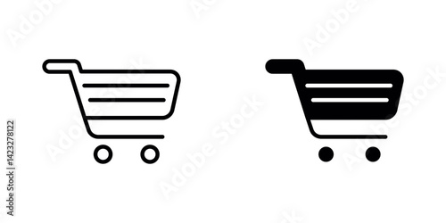 Shopping trolley icon vector symbol collection on white background.