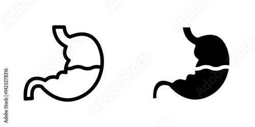 Stomach icon vector symbol collection on white background.
