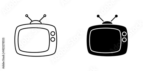 Television icon vector symbol collection on white background.