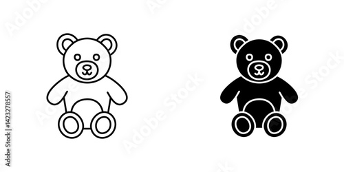 Teddy bear icon vector symbol collection on white background.