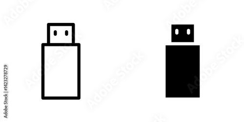 Usb icon vector symbol collection on white background.