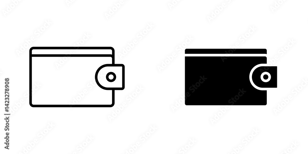 Wallet icon vector symbol collection on white background. Wallet icon vector symbol collection on white background.