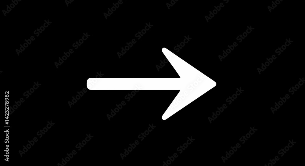 Flèche blanche sur fond noir, icône vectorielle SVG, PNG