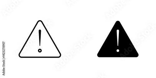 Warning triangle icon vector symbol collection on white background.