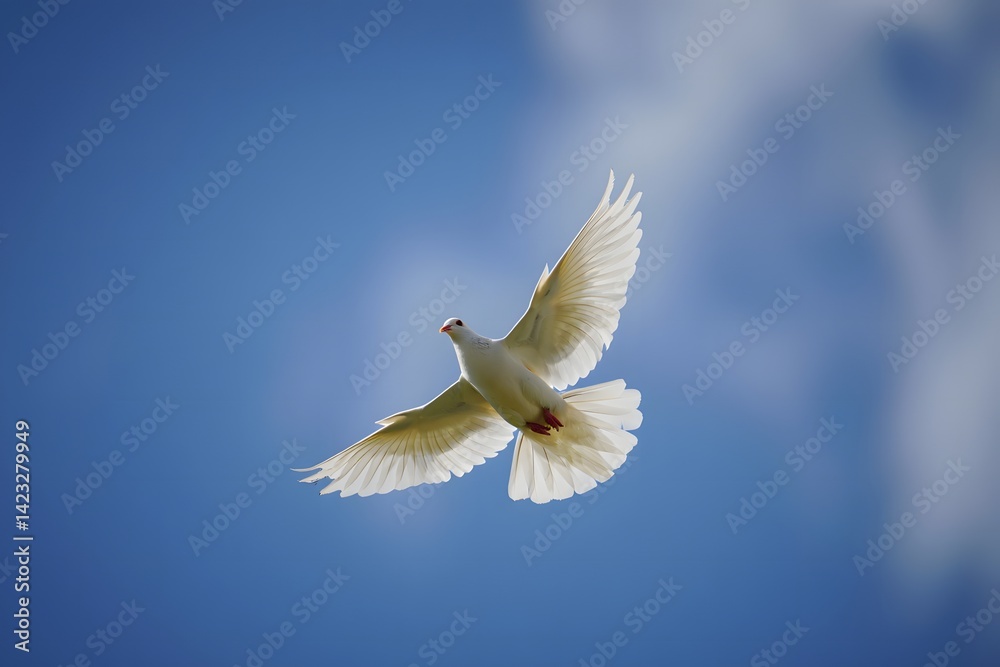 Fototapeta premium white dove flying in the sky