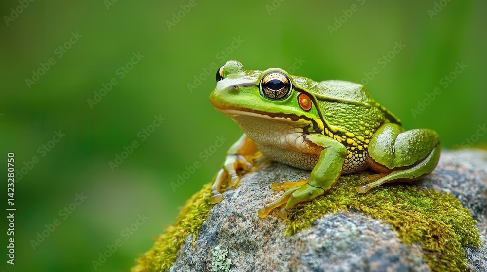 mossy frog resting on a rock covered in green moss, almost indistinguishable from surroundings, perfect natural camouflage mossy frog resting on a rock covered in green moss, almost indistinguishable from surroundings, perfect natural camouflage