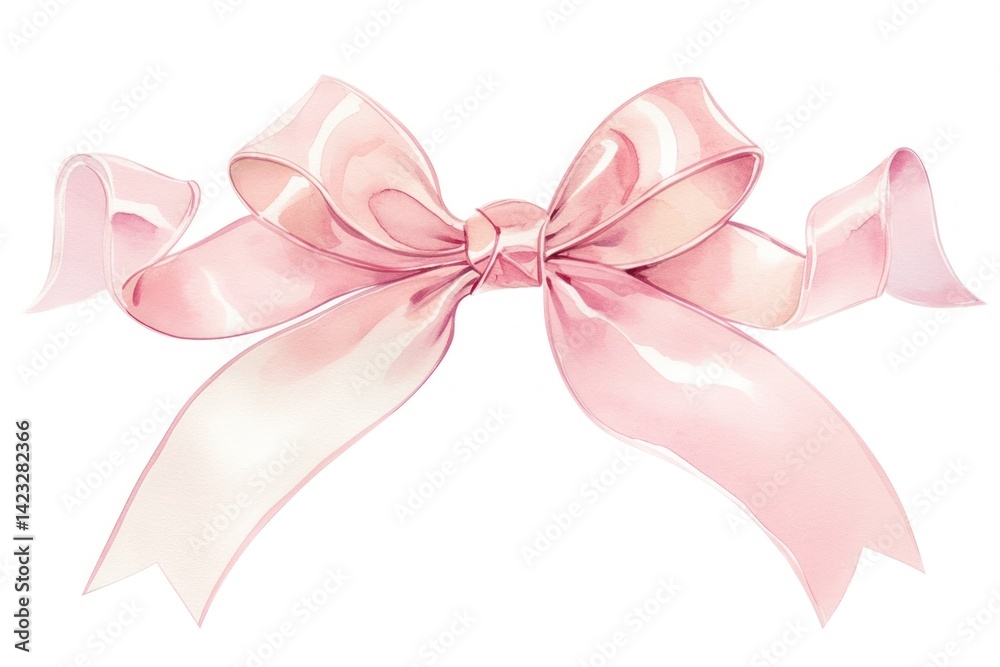 Coquette frame illustration watercolor ribbon.