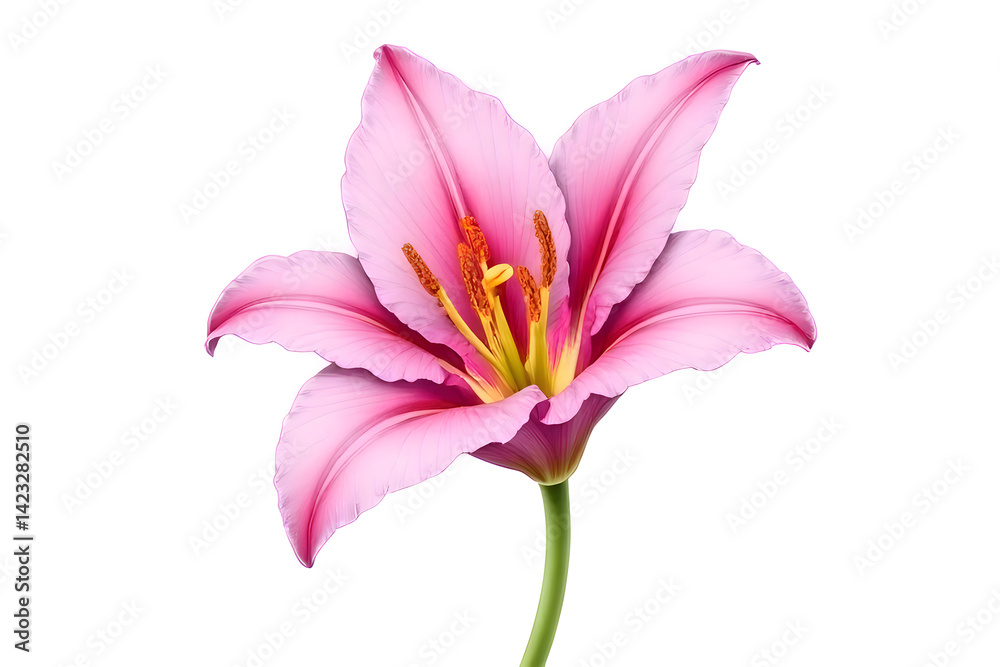 Fototapeta premium Pink Lily Water Sketch is a beautiful pattern