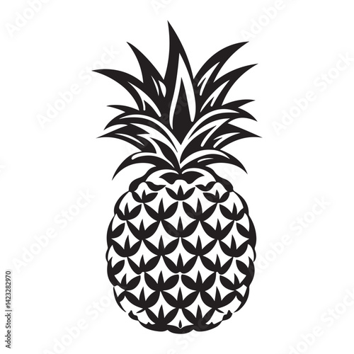 Pineapple minimalist silhouette design vector art