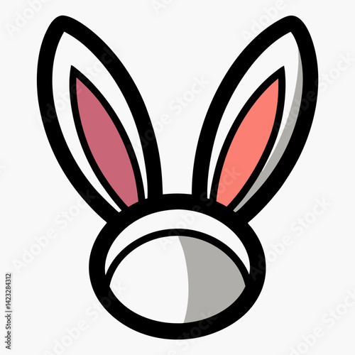 Rabbit ears icon, vector on white background.