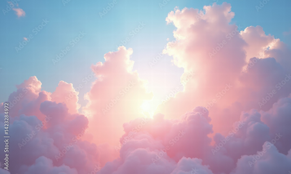 Pink Sunset Cloudscape, Dreamy Sky - Pastel colors Pink Sunset Cloudscape, Dreamy Sky - Pastel colors