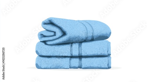 Stack of light blue towels