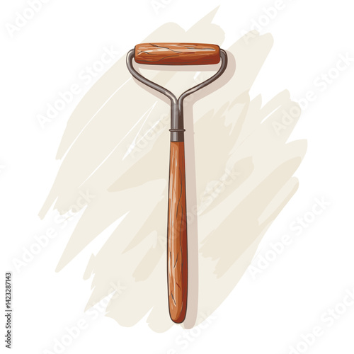 Wooden handled face roller for skincare routine on white background