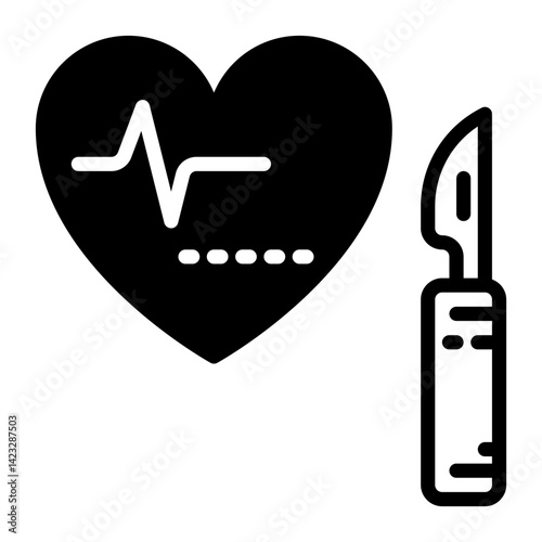 surgery icon, glyph icon style