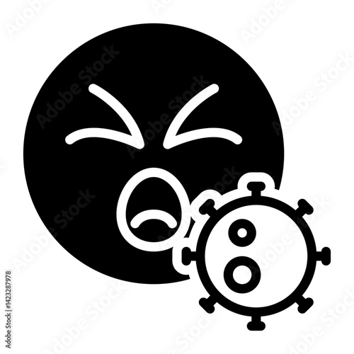 Coughing icon, glyph icon style