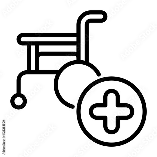 wheel chair icon, line icon style