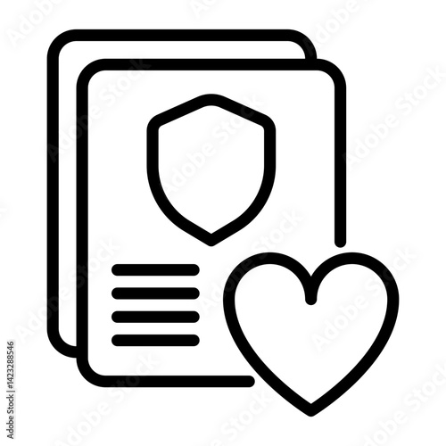 insurance icon, line icon style