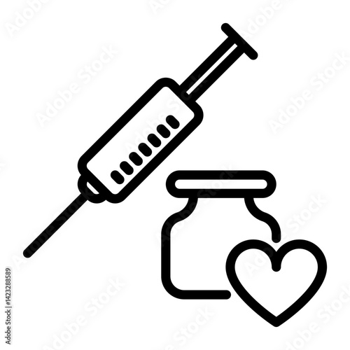 Syringe icon, line icon style