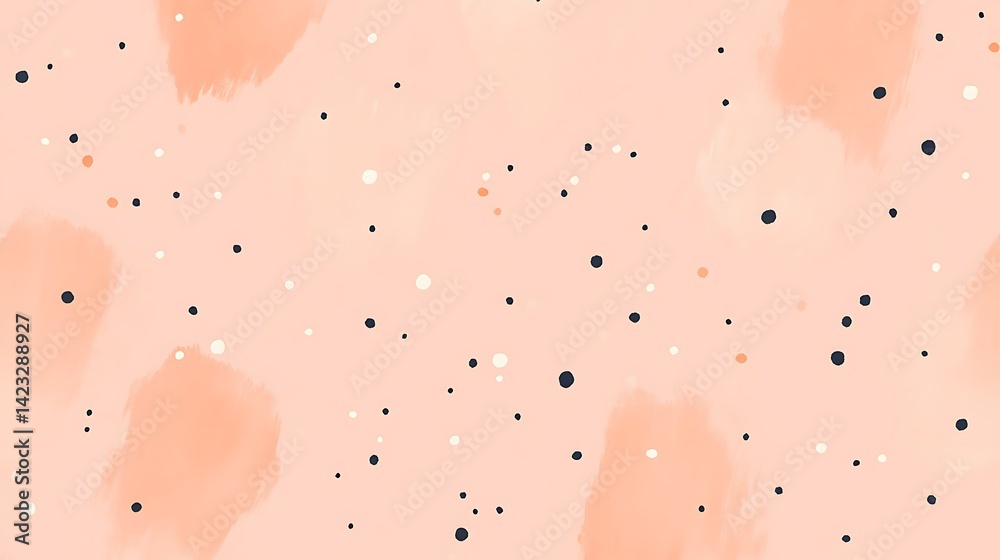 Fototapeta premium Abstract Peach Background With Scattered Dots And Brushstrokes