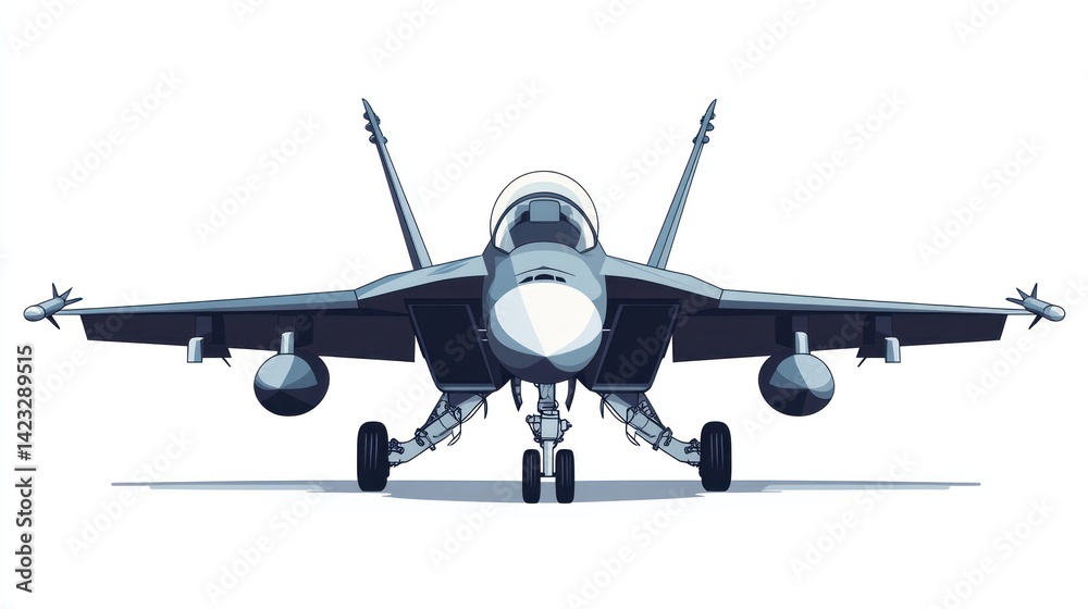 Fototapeta premium Military jet fighter illustration