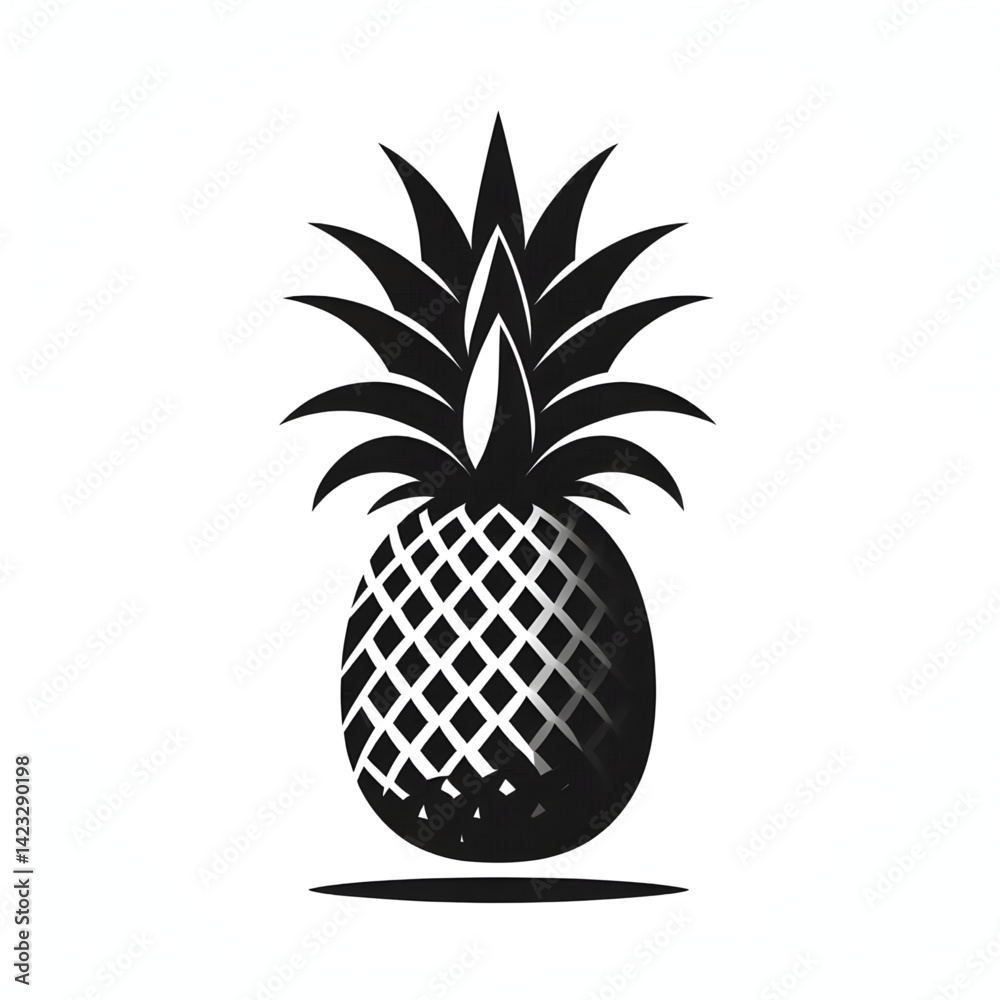 Obraz premium pineapple on a white background vector illustration 