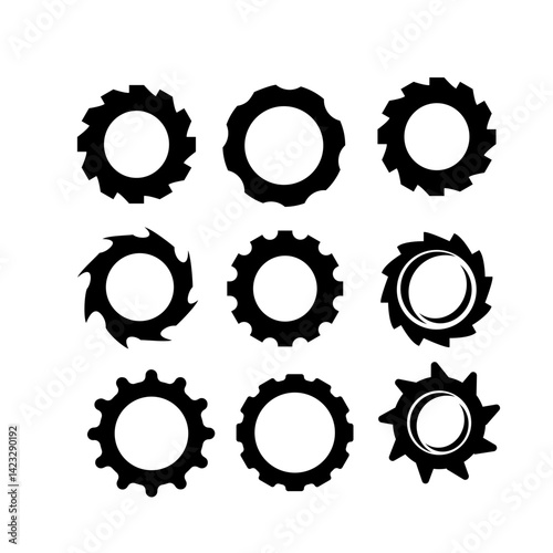 set of gear wheels perfect for logo and social media element