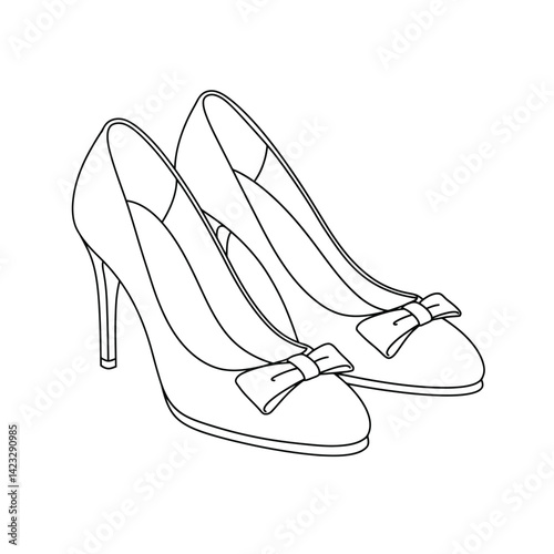 Various shoes in different styles and colors displayed in rows on a blue background. Concept of fashion shoes. Vector illustration