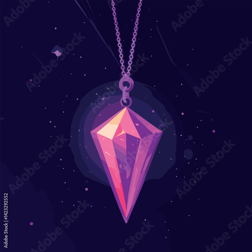 Vibrant geometric crystal pendant in space-inspired setting