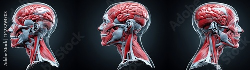Create a computer-generated image of a figure with cerebral palsy from the side