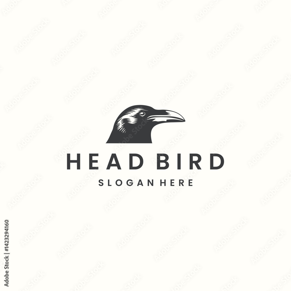 Fototapeta premium Head bird logo vector icon illustration style