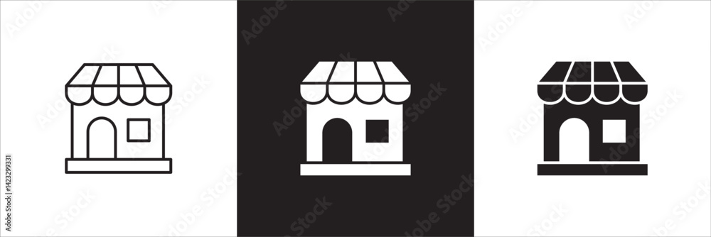 Store icon. Online shop icon. Marketplace symbol. Icon symbol suitable for retail, retailer, seller, online shop, e-commerce, application, web store. Vector illustration Store icon. Online shop icon. Marketplace symbol. Icon symbol suitable for retail, retailer, seller, online shop, e-commerce, application, web store. Vector illustration