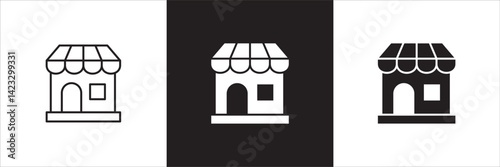 Store icon. Online shop icon. Marketplace symbol. Icon symbol suitable for retail, retailer, seller, online shop, e-commerce, application, web store. Vector illustration