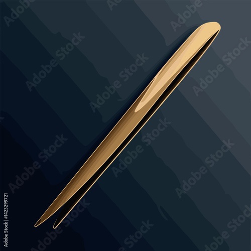 Elegant gold tweezer with sleek design on dark background