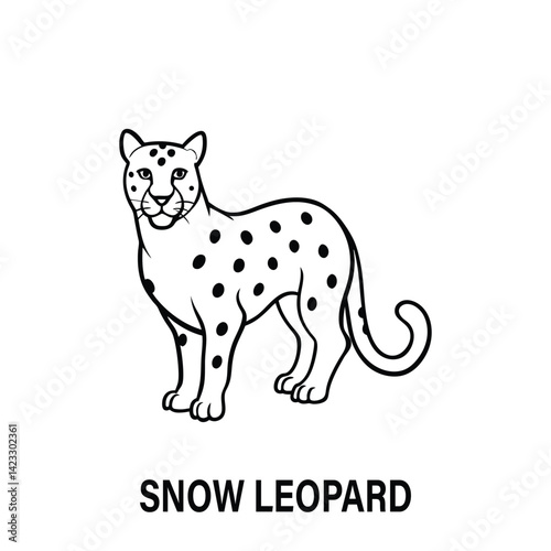 Majestic Snow Leopard Vector Art for Nature and Wildlife Themes.