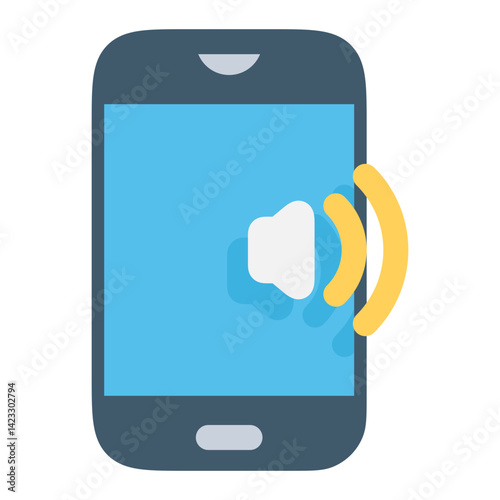 mobile phone with speaker icon