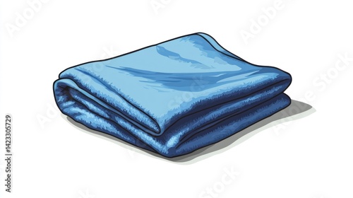 Folded blue blanket illustration (1)