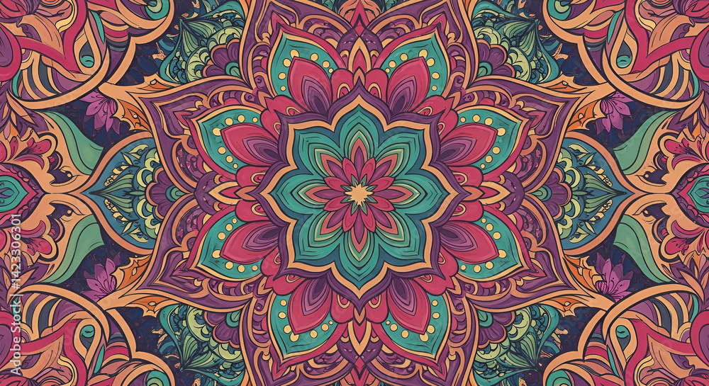 Intricate floral mandala pattern Intricate floral mandala pattern